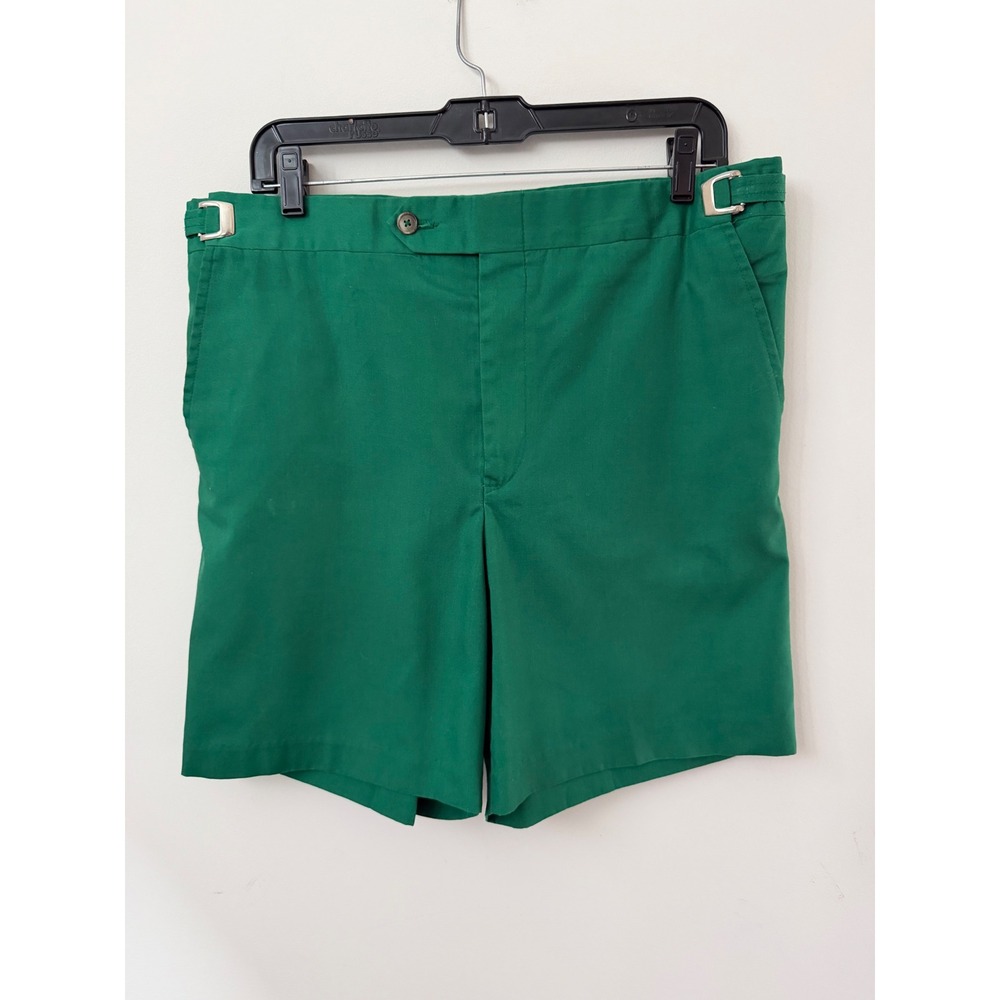 Vintage‎ 1970s 1980s Higgins Green Golf Shorts Men 34 Side Buckle Retro Caddy